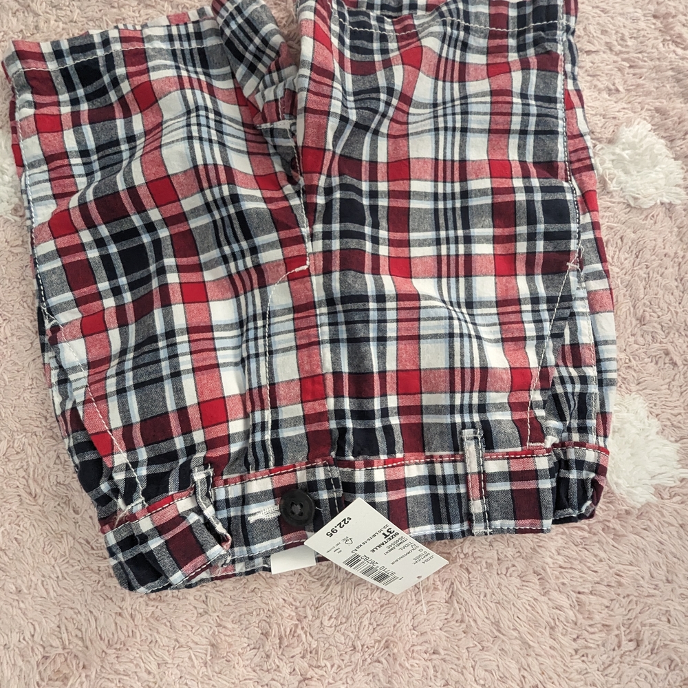 Plaid Red and Black Kids Shorts